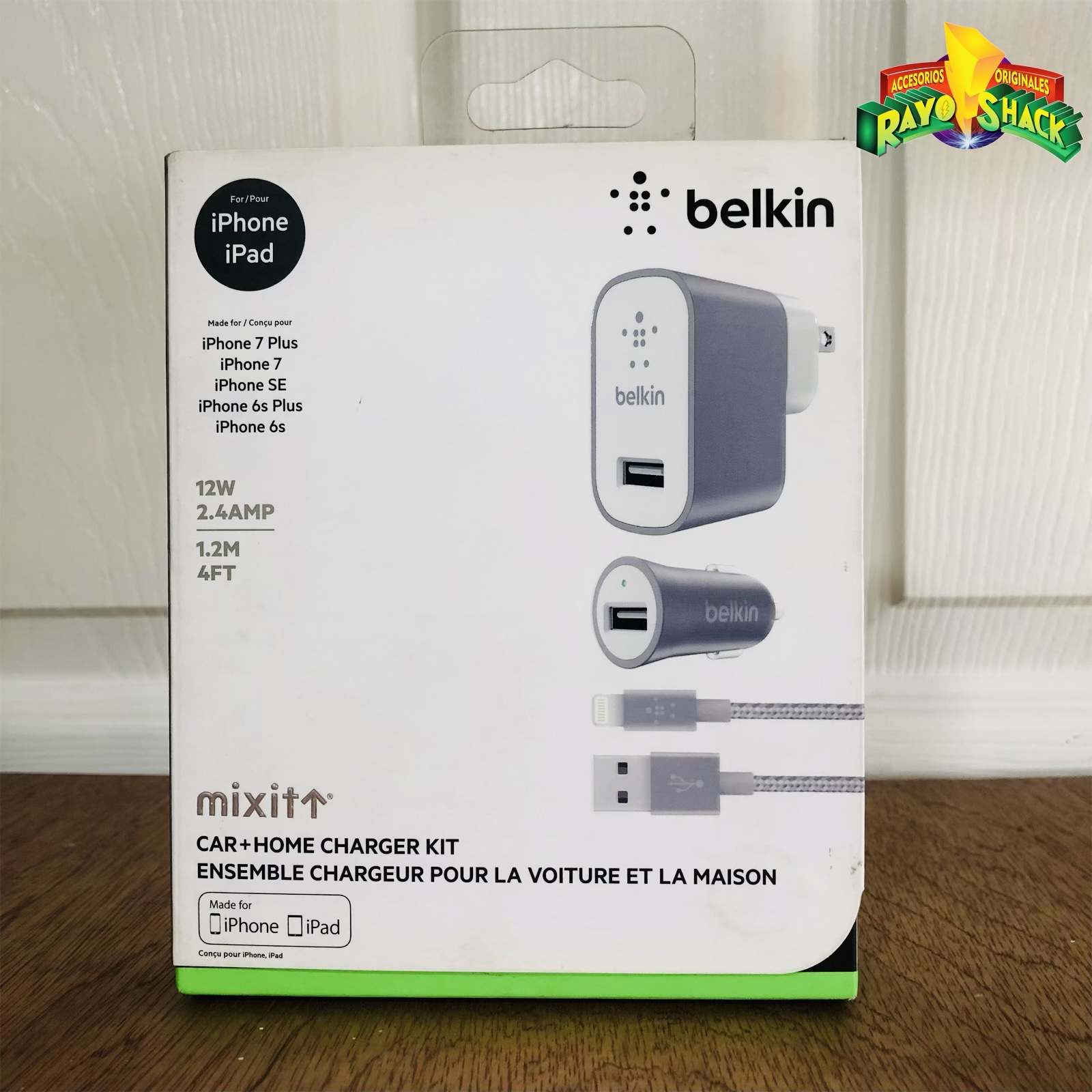 Belkin Kit de cargador de pared 12W y cargador de vehiculo 12W + cable  Lightning - RayoShack